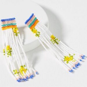 Anthropologie Casa Clara Beaded Chandelier Earrings